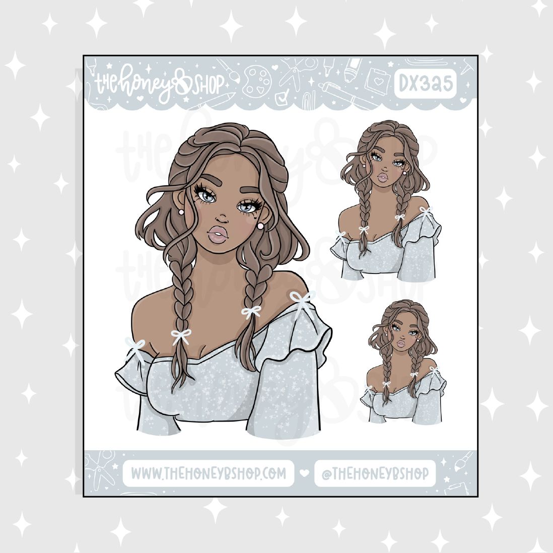 Holiday Babe Doodle Sticker | November Patreon | Choose your Skin Tone!
