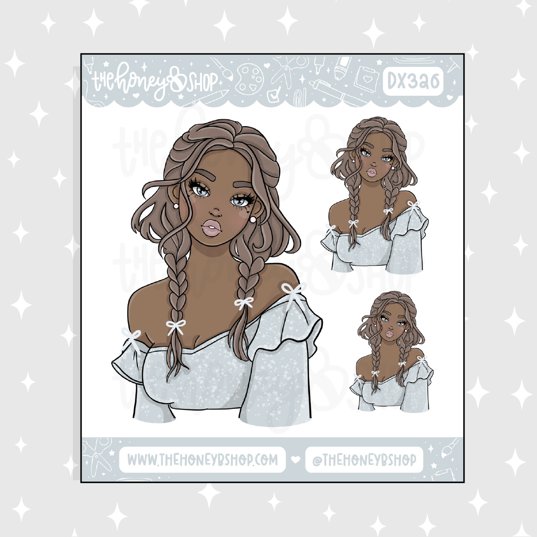 Holiday Babe Doodle Sticker | November Patreon | Choose your Skin Tone!