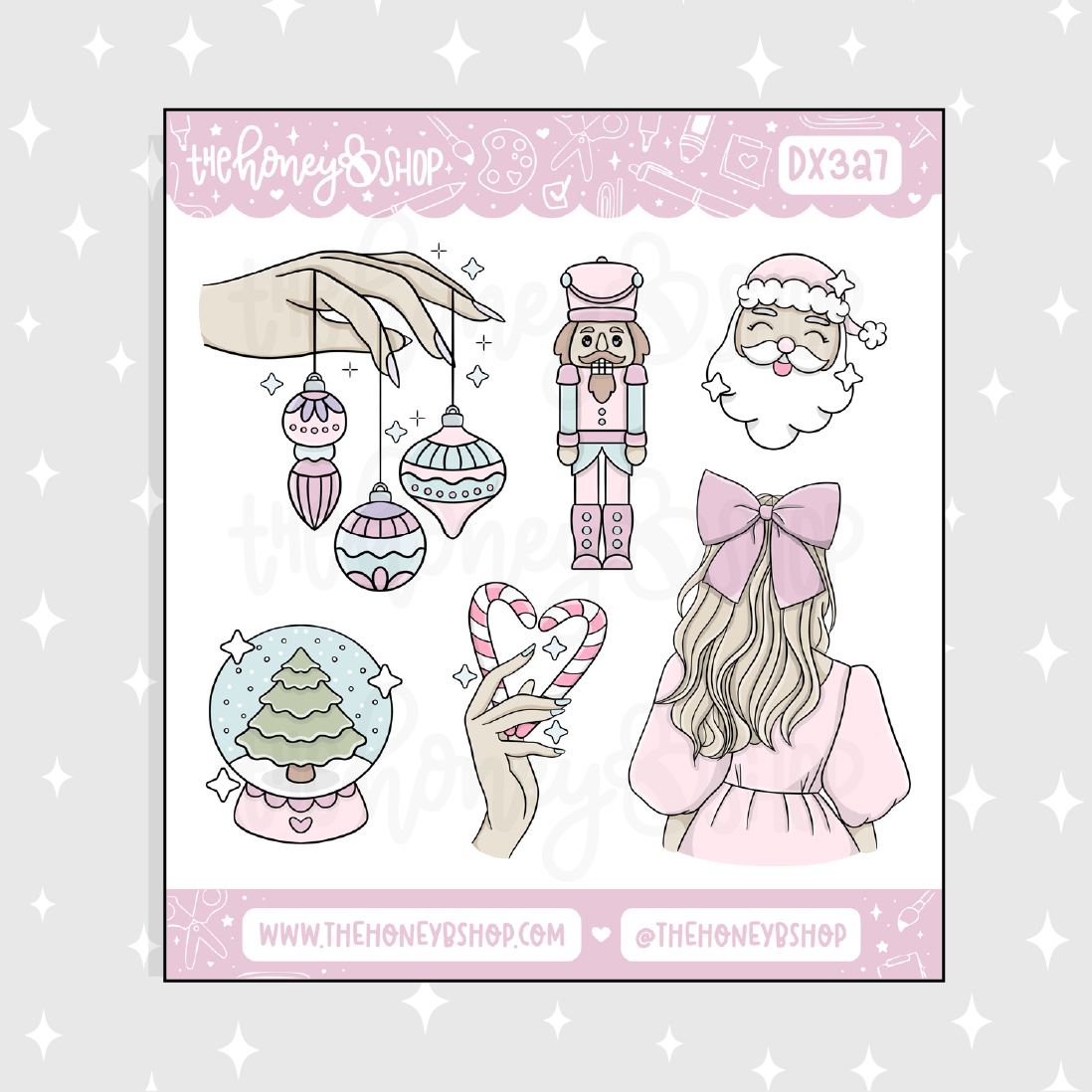 Holiday Babe Deco Doodle Sticker | November Patreon | Choose your Skin Tone!