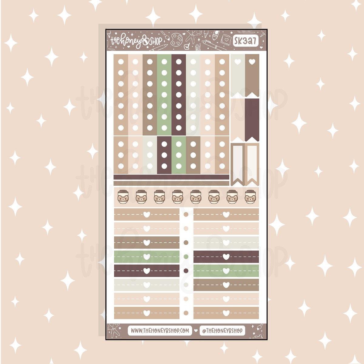 Beary Cafe Checklists + Headers Doodle Sticker | A La Carte