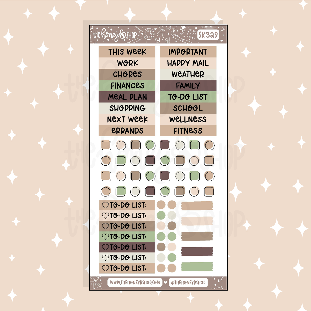 Beary Cafe Headers + Bullet Points Doodle Sticker | A La Carte