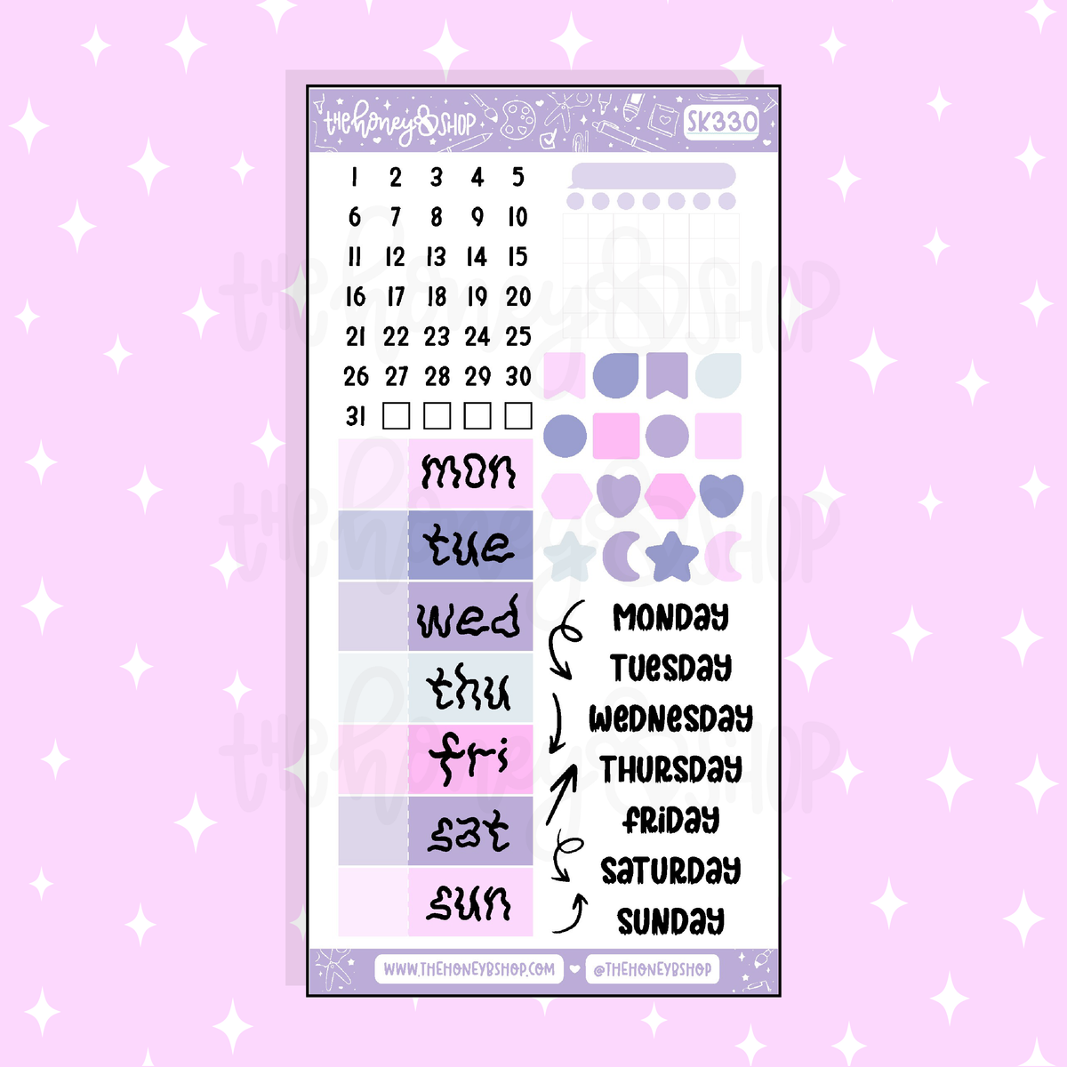 Spooky Stationery Days of the Week Doodle Sticker | A La Carte