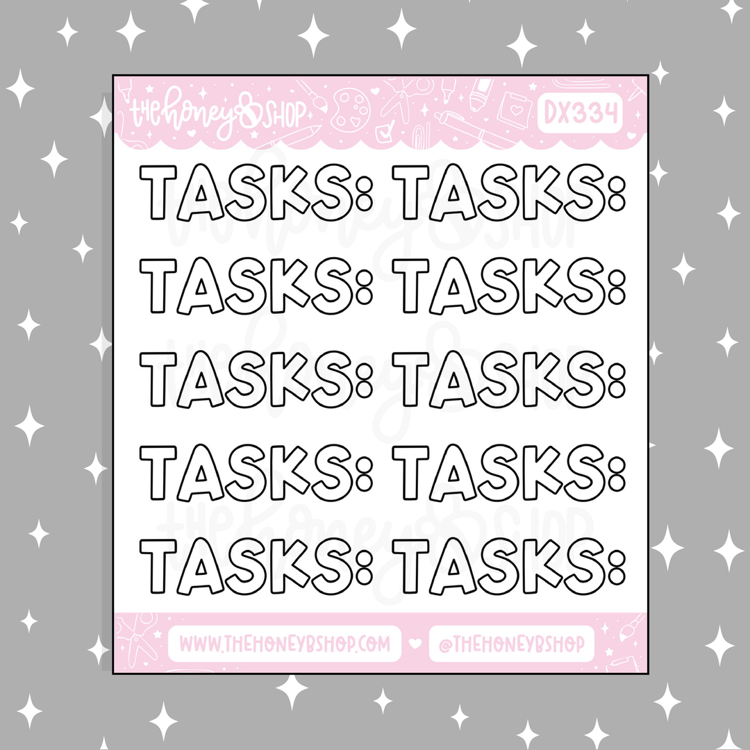 Tasks Header Lettering Doodle Sticker – TheHoneyBShop