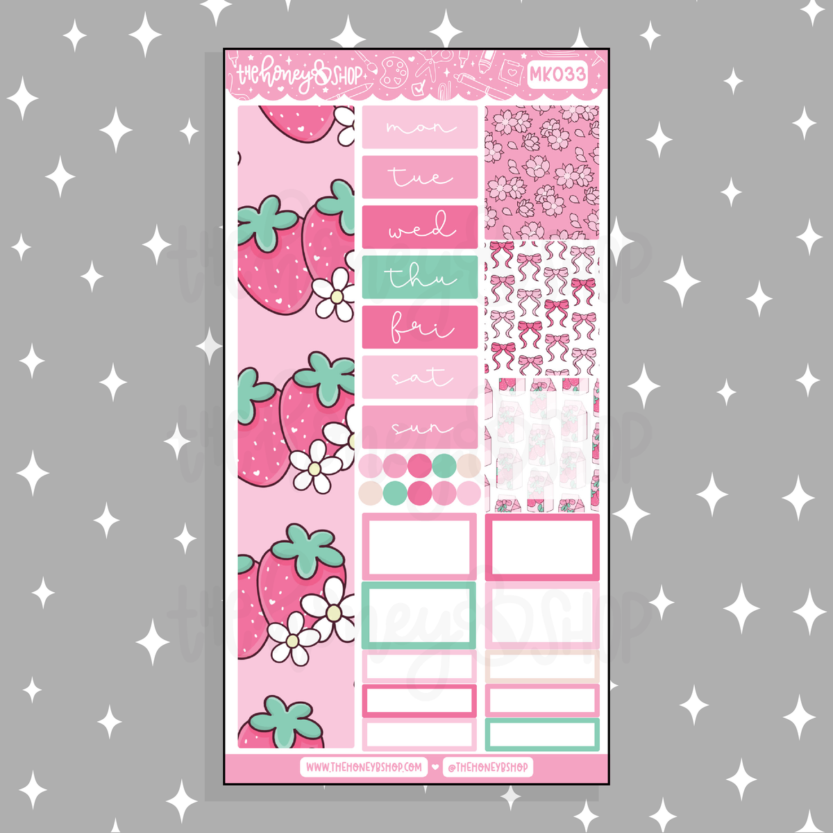 Strawberry Milk BEE6 Monthly Kit | Fits BEE6 TRP Planner