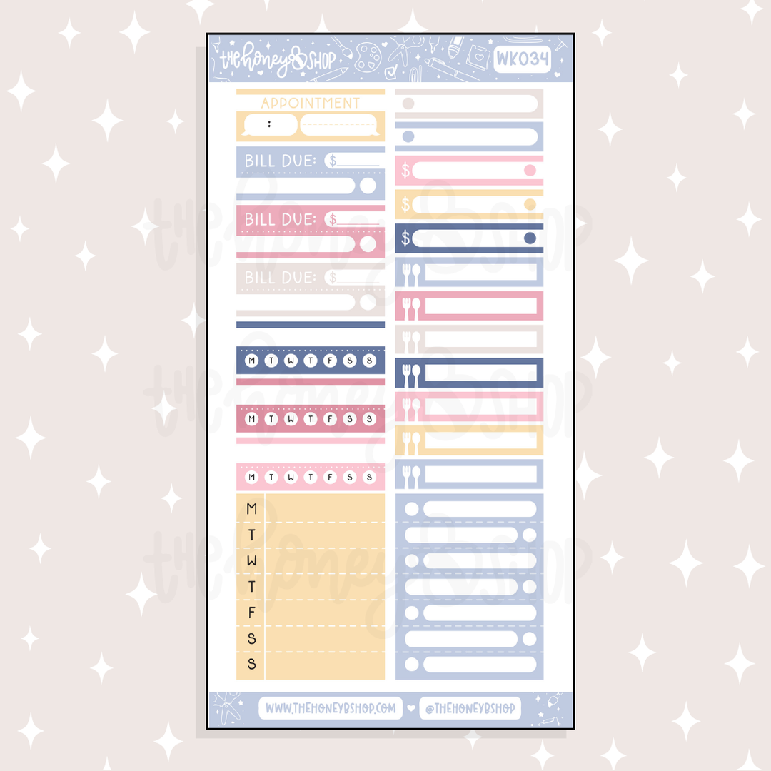 Denim Daisy Weekly Kit Doodle Sticker | Choose Your Sheets!