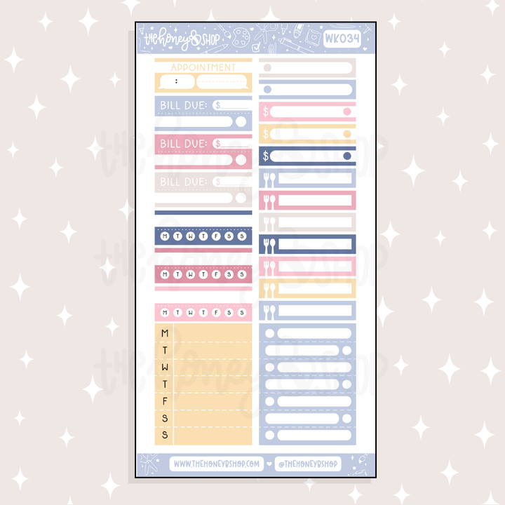 Denim Daisy Weekly Kit Doodle Sticker | Choose Your Sheets!