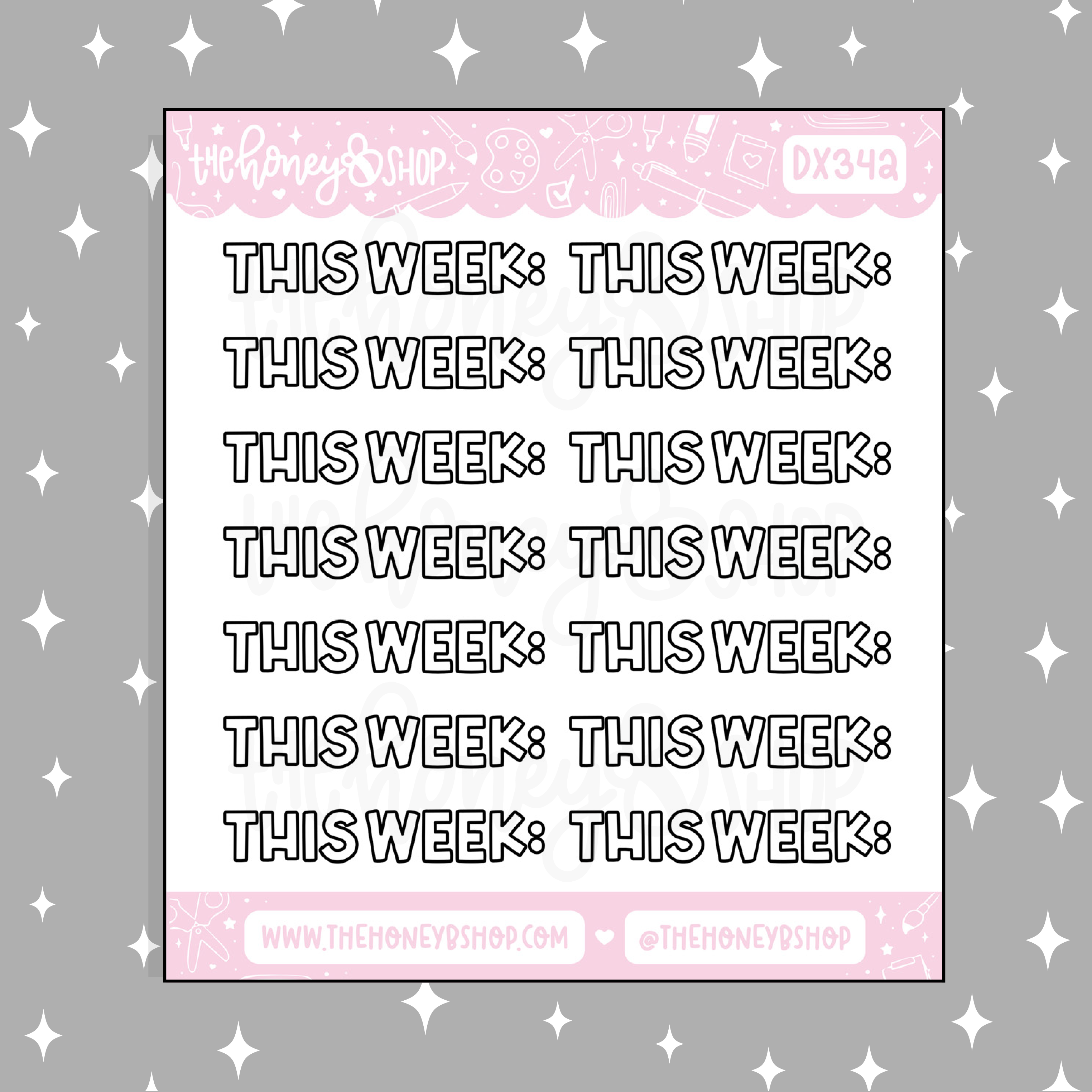 This Week Header Lettering Doodle Sticker – TheHoneyBShop