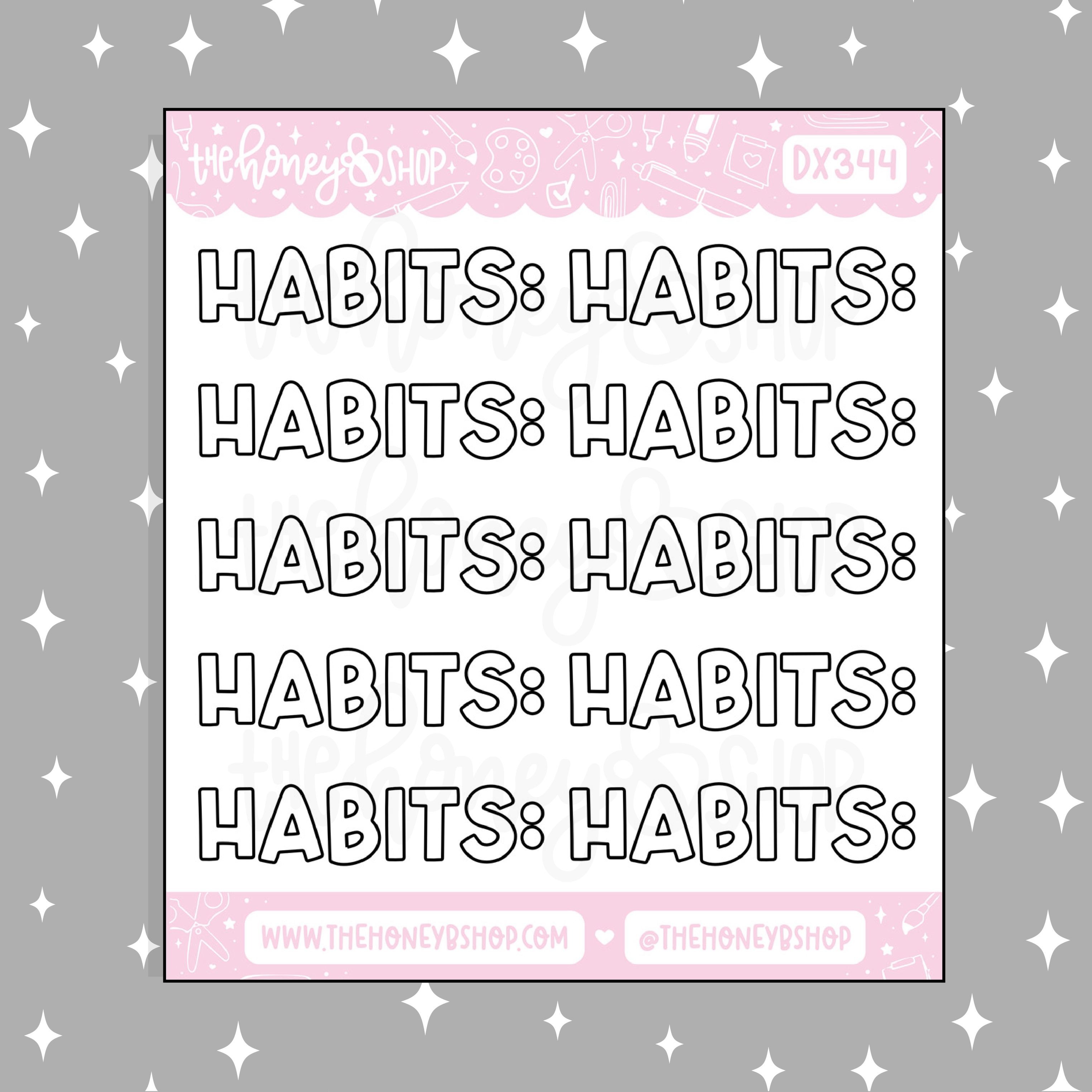Habits Lettering Doodle Sticker – TheHoneyBShop