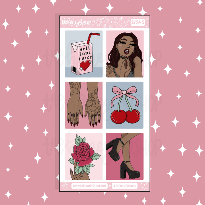 Cherry Bomb Full Boxes Doodle Sticker | A La Carte | Choose your Skin Tone!