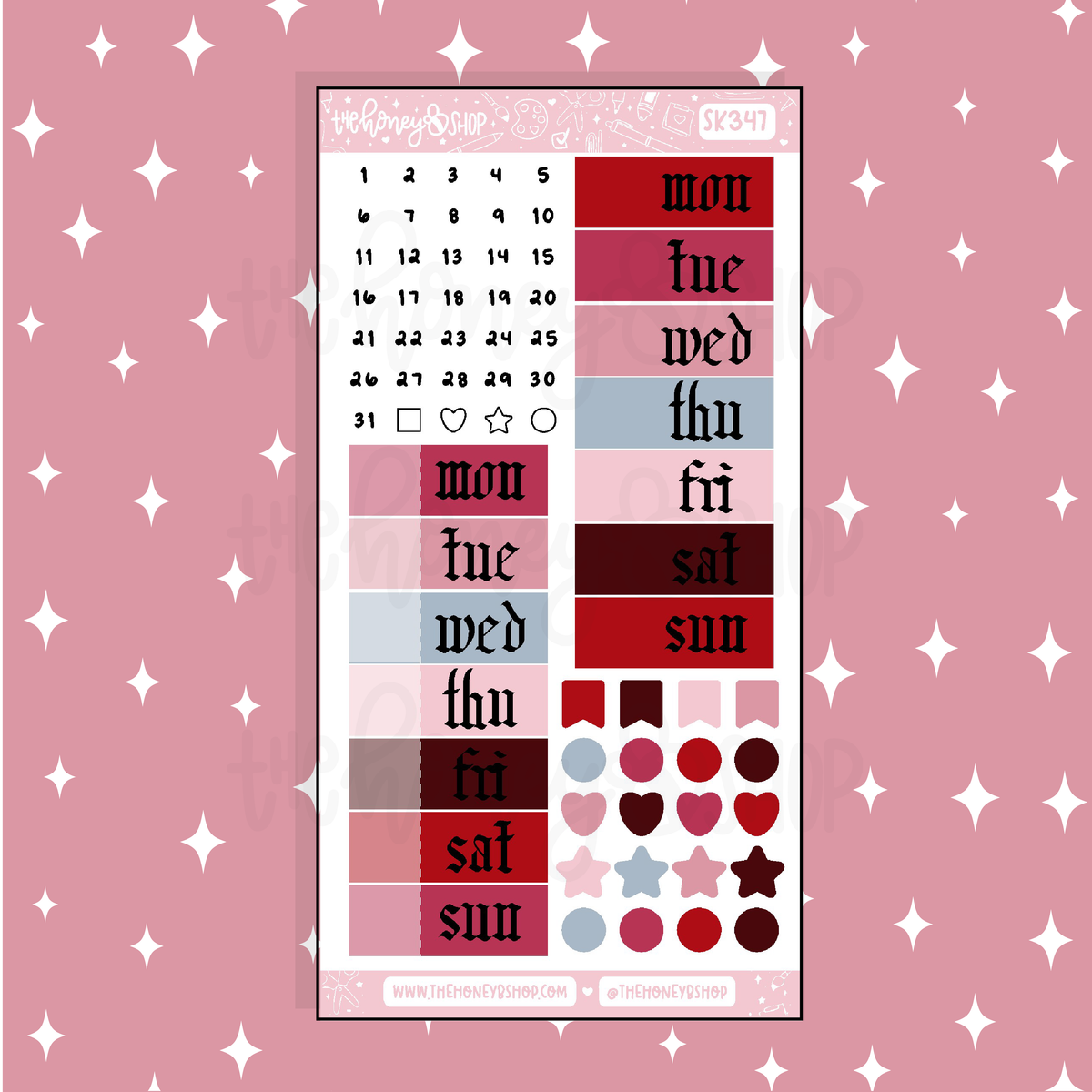 Cherry Bomb Date Covers + Numbers Doodle Sticker | A La Carte