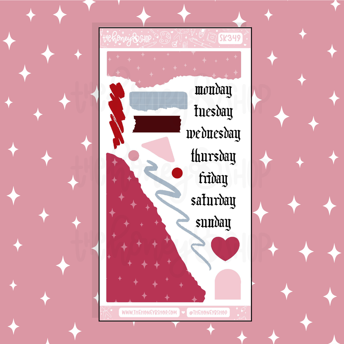Cherry Bomb Journaling + Days of the Week Doodle Sticker | A La Carte