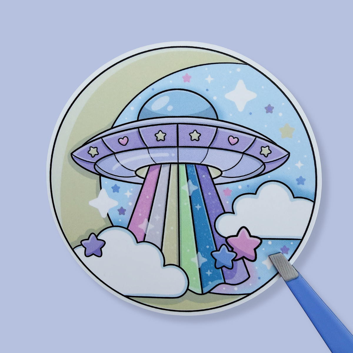 Cutie UFO Vinyl Sticker Die Cut