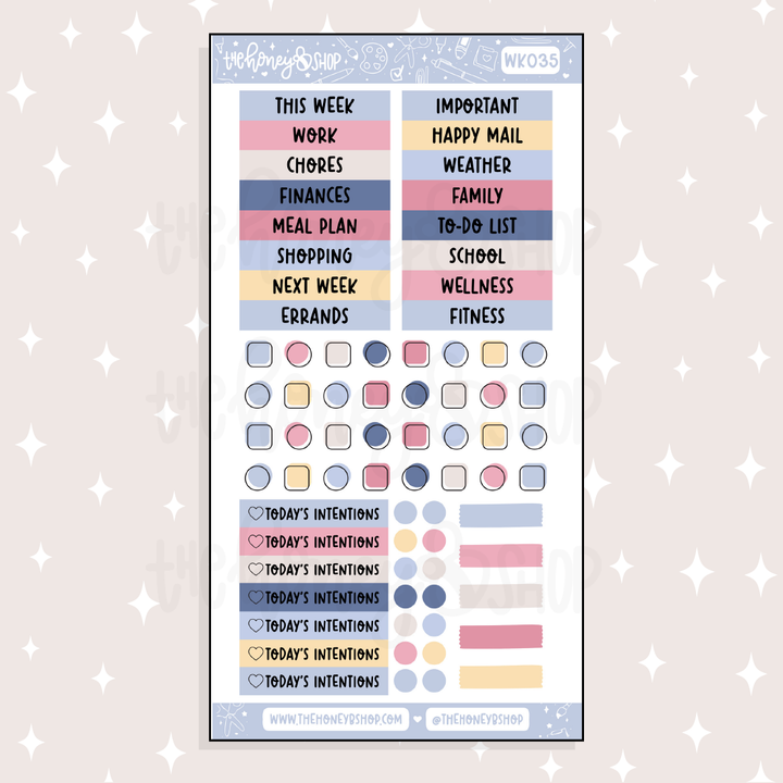 Denim Daisy Weekly Kit Doodle Sticker | Choose Your Sheets!