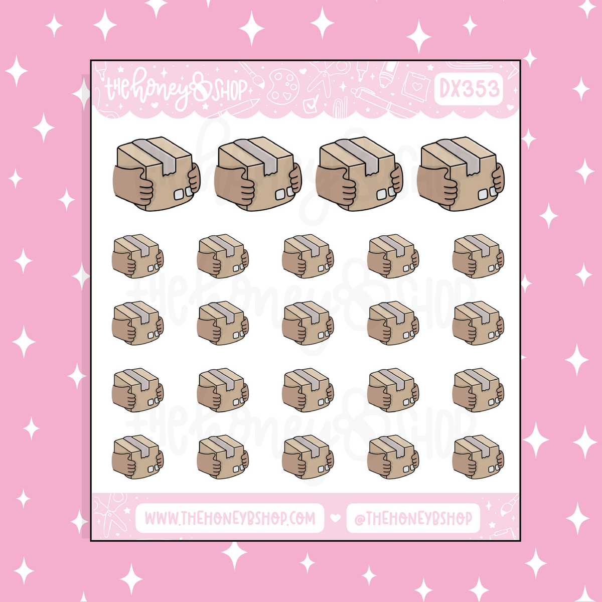 Happy Mail / Package Incoming Doodle Sticker | Choose your Skin Tone!