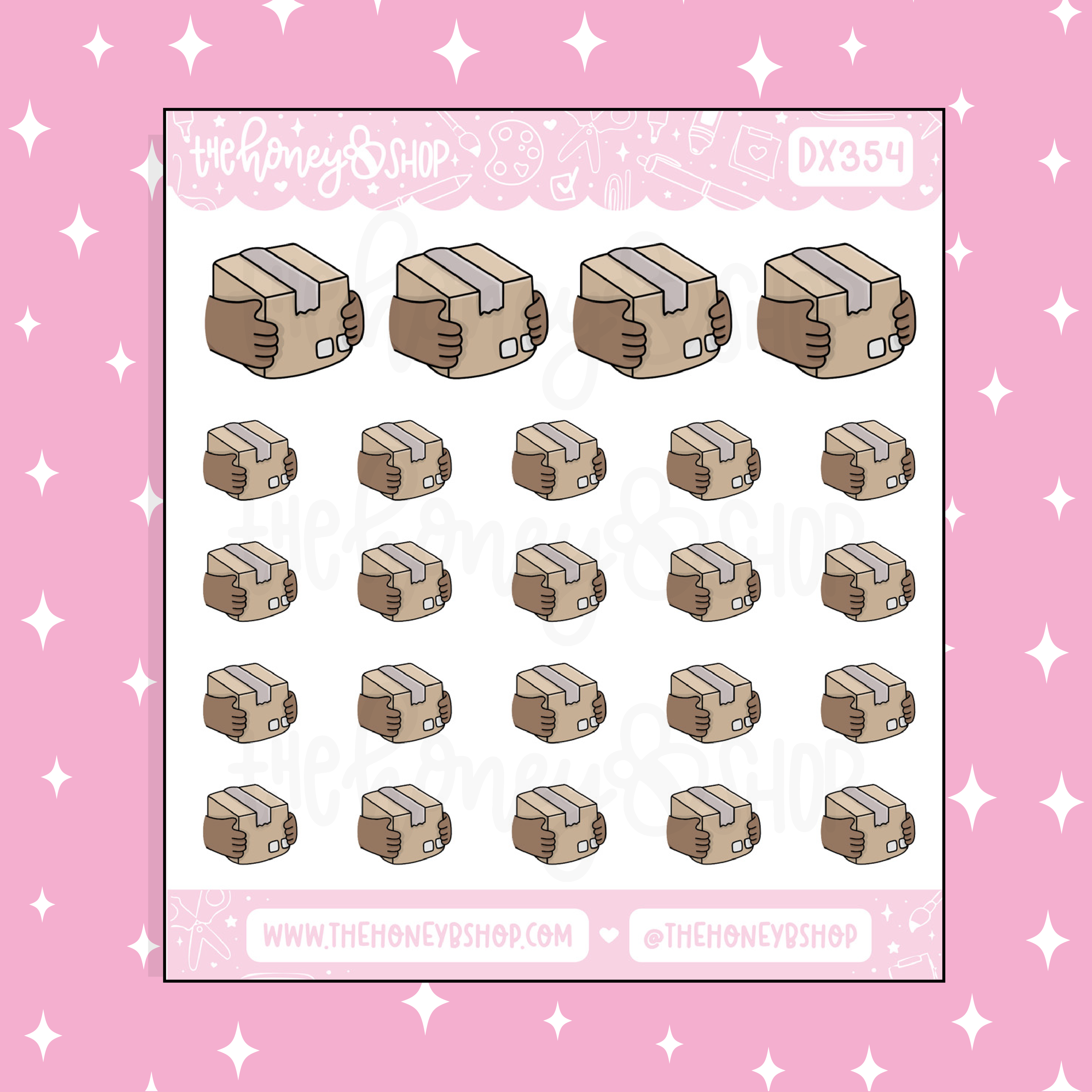 Happy Mail / Package Incoming Doodle Sticker | Choose your Skin Tone ...