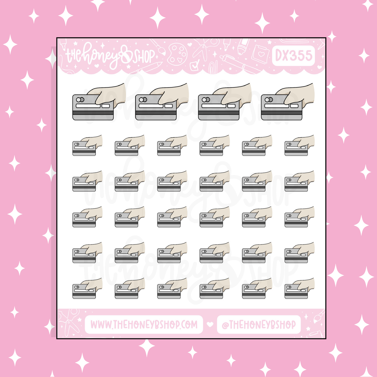 Swiping the Credit Card Doodle Sticker | Choose your Skin Tone!