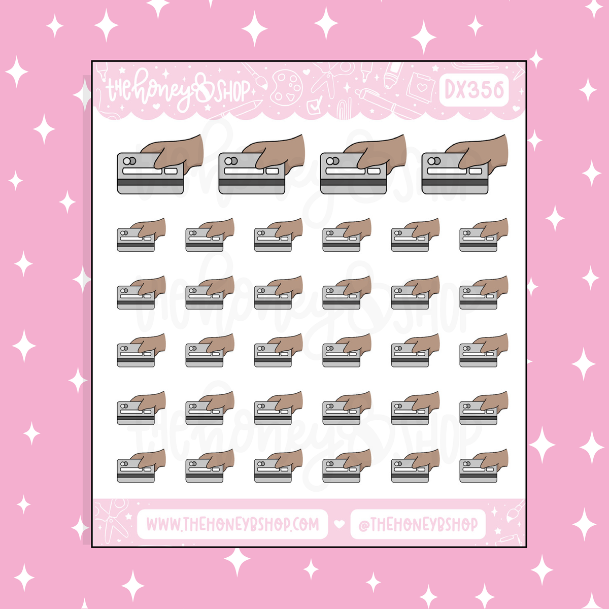 Swiping the Credit Card Doodle Sticker | Choose your Skin Tone!