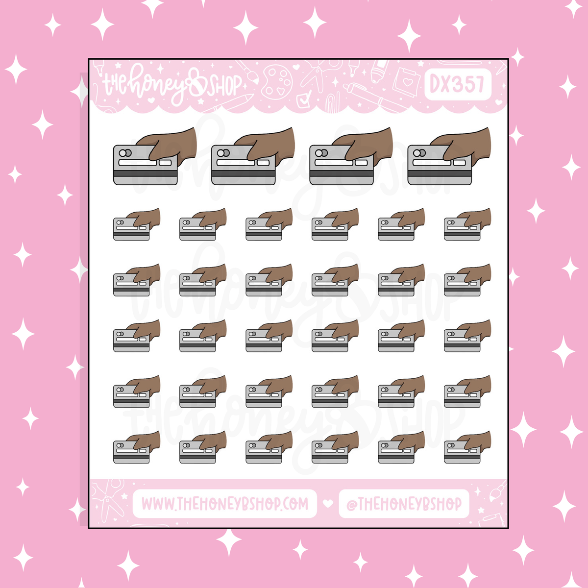Swiping the Credit Card Doodle Sticker | Choose your Skin Tone!