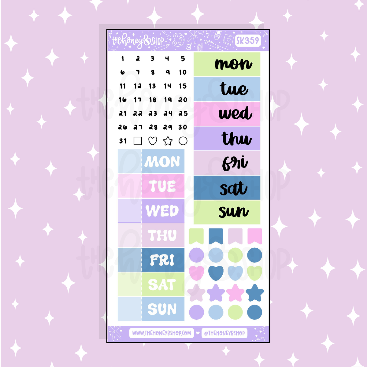Cosmic Cutie Date Covers + Numbers Doodle Sticker | A La Carte