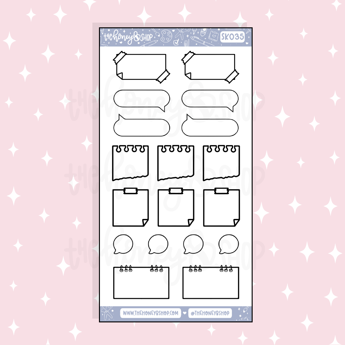 Etiqueta engomada del Doodle de las cajas de Bujo de la suerte | A la carta