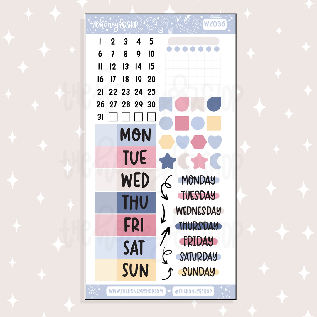 Denim Daisy Weekly Kit Doodle Sticker | Choose Your Sheets!