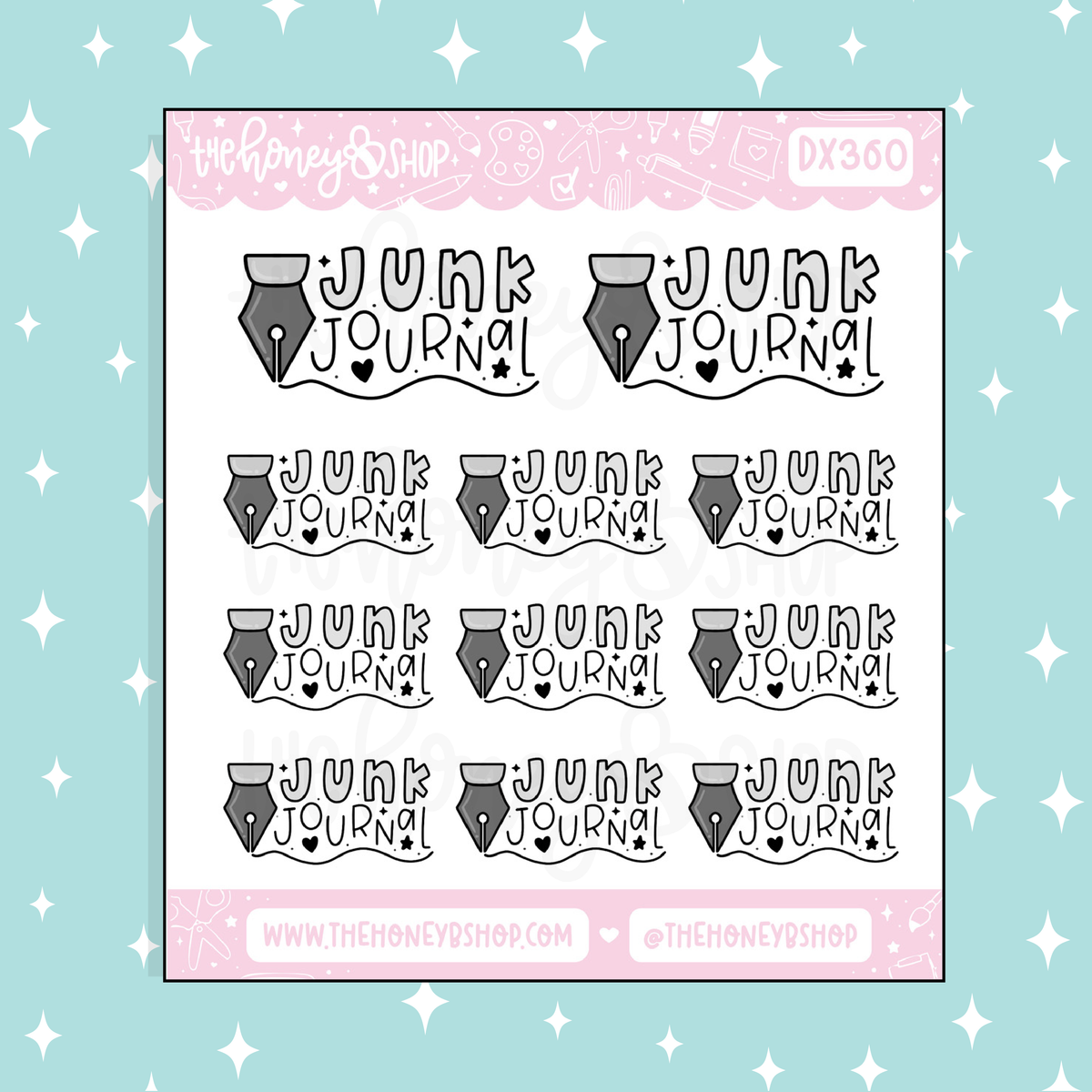 Junk Journal Lettering Doodle Sticker
