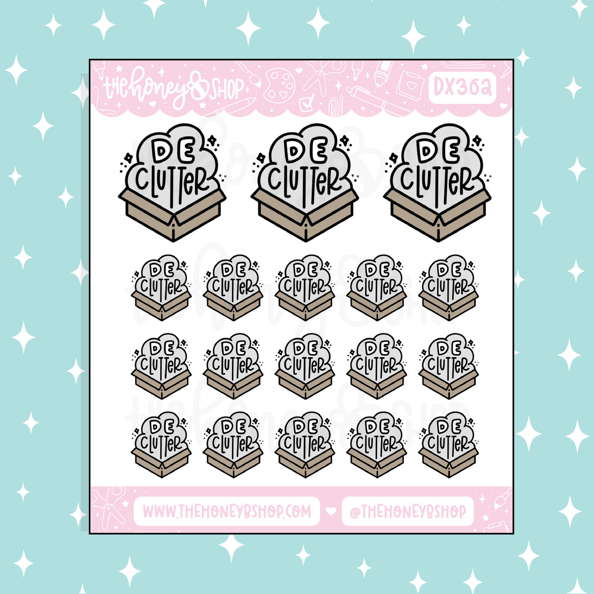 Declutter Box Doodle Sticker