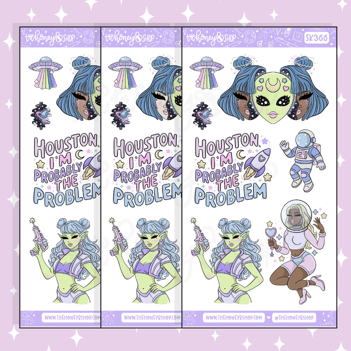 Cosmic Cutie Large Babe Deco Doodle Sticker | A La Carte | Choose your Skin Tone!