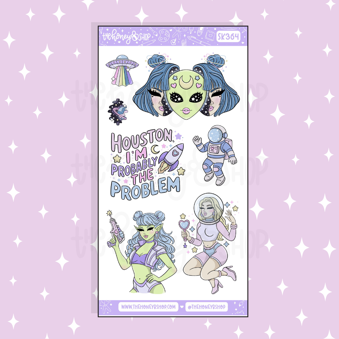 Cosmic Cutie Large Babe Deco Doodle Sticker | A La Carte | Choose your Skin Tone!