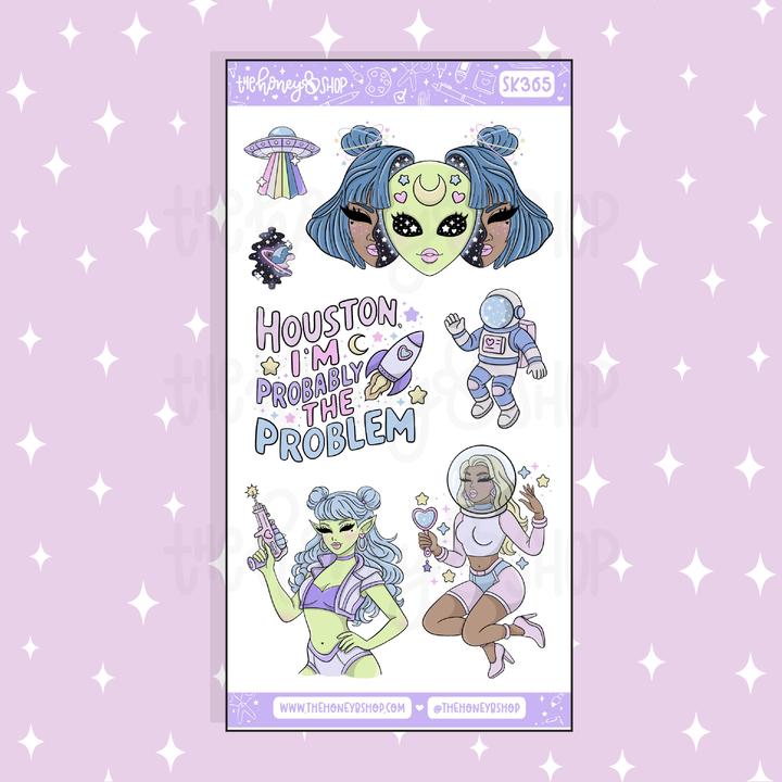 Cosmic Cutie Large Babe Deco Doodle Sticker | A La Carte | Choose your Skin Tone!