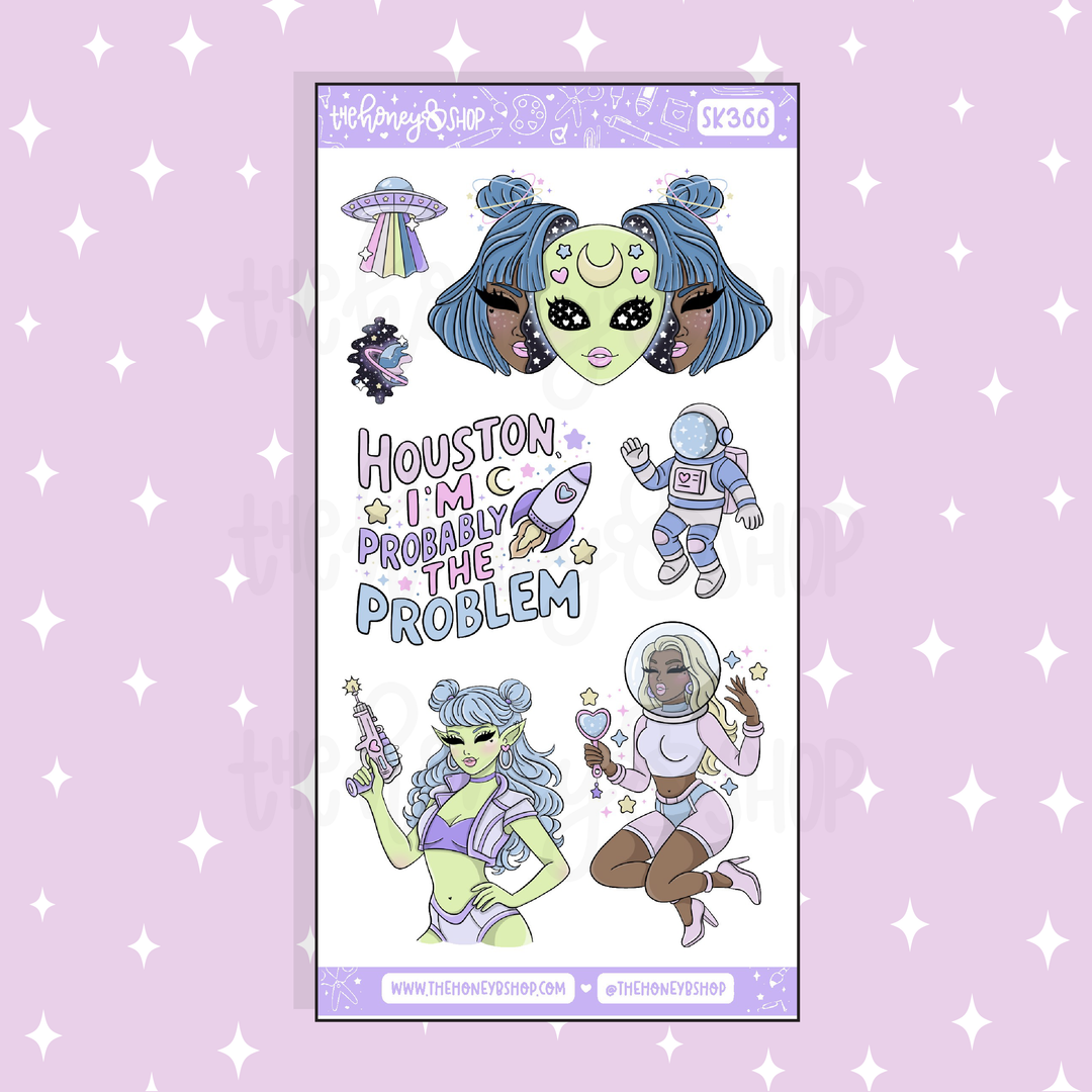 Cosmic Cutie Large Babe Deco Doodle Sticker | A La Carte | Choose your Skin Tone!