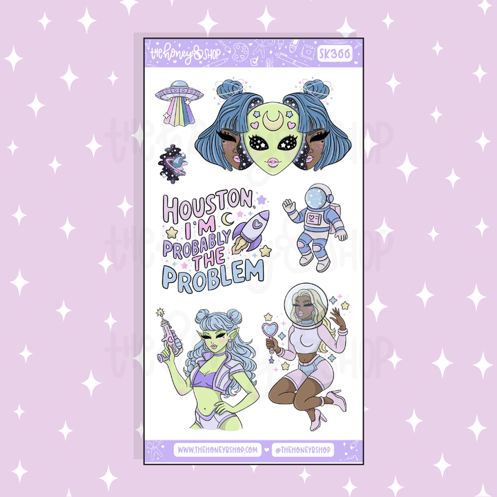 Cosmic Cutie Large Babe Deco Doodle Sticker | A La Carte | Choose your Skin Tone!
