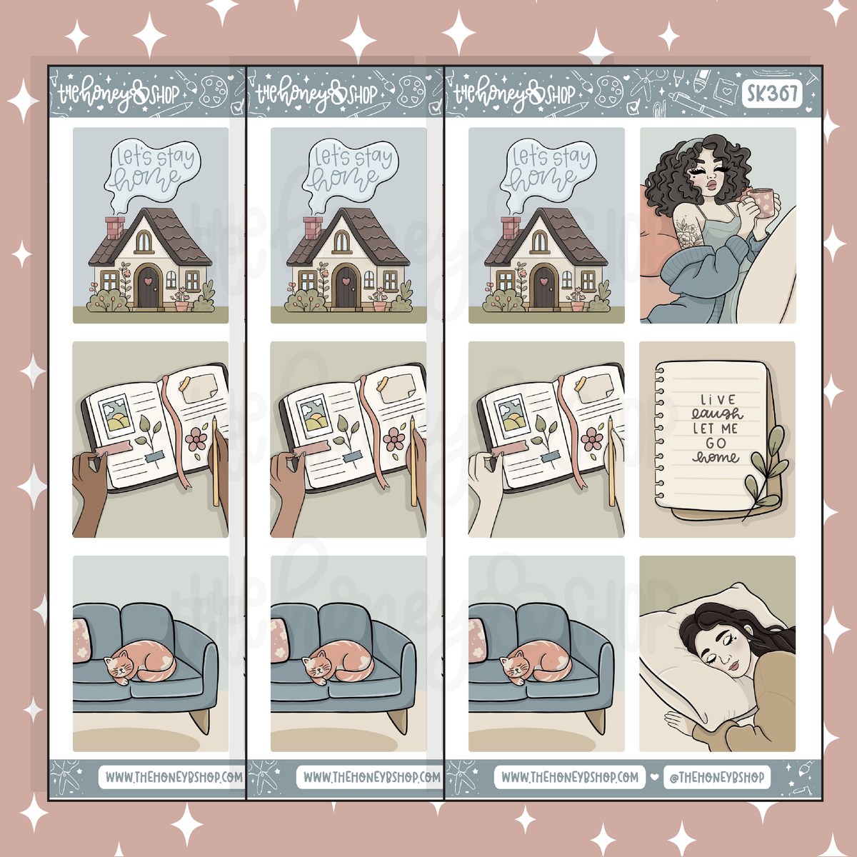 Homebody Full Boxes Doodle Sticker | A La Carte | Choose your Skin Tone!