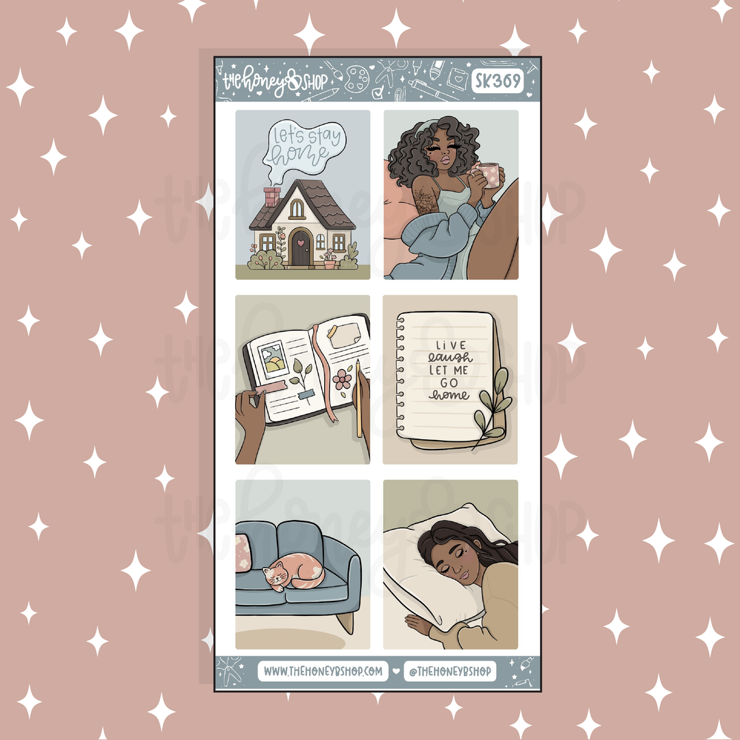 Homebody Full Boxes Doodle Sticker | A La Carte | Choose your Skin Tone!