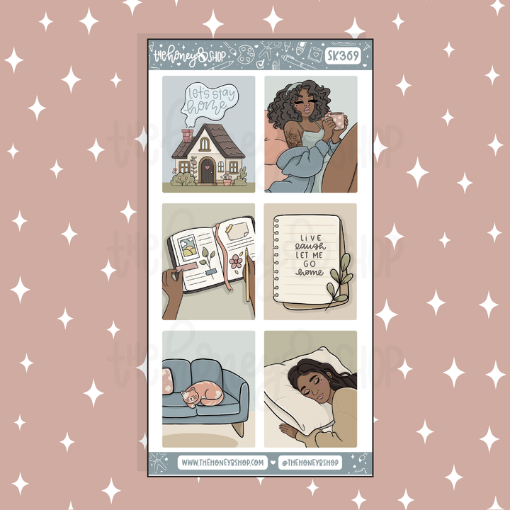 Homebody Full Boxes Doodle Sticker | A La Carte | Choose your Skin Tone!