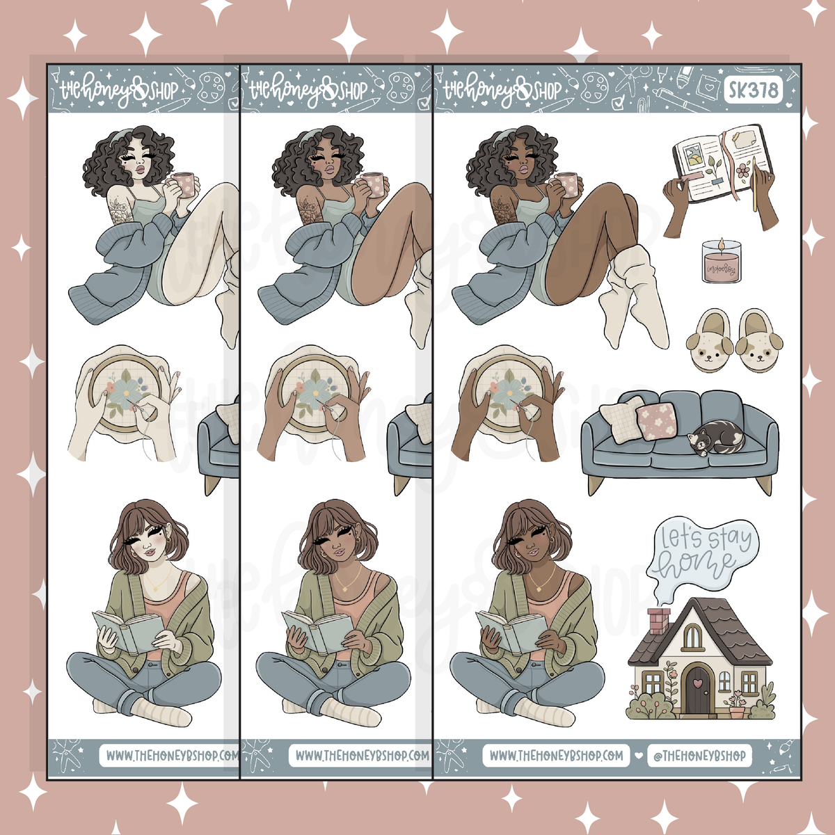 Homebody Large Babe Deco Doodle Sticker | A La Carte | Choose your Skin Tone!