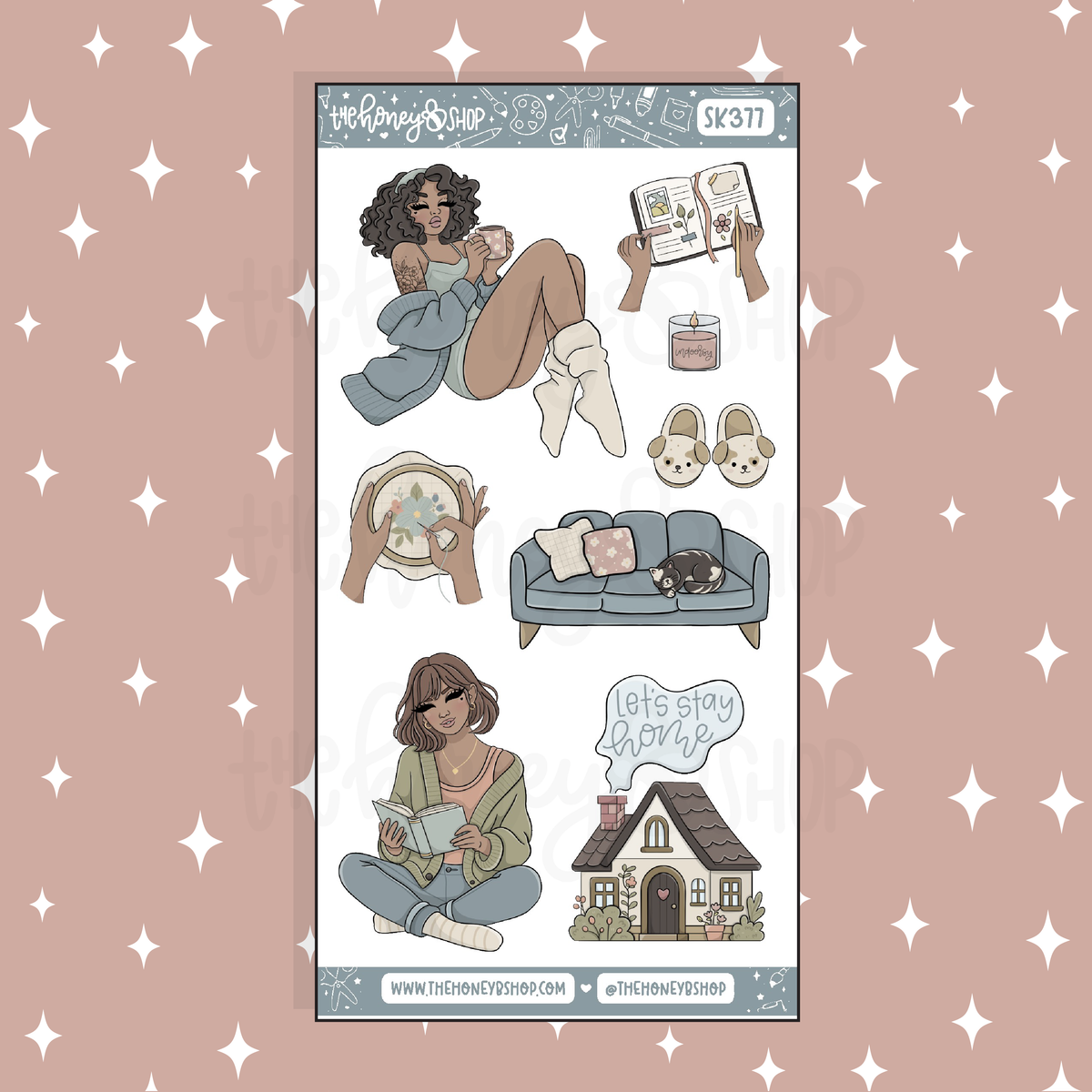 Homebody Large Babe Deco Doodle Sticker | A La Carte | Choose your Skin Tone!