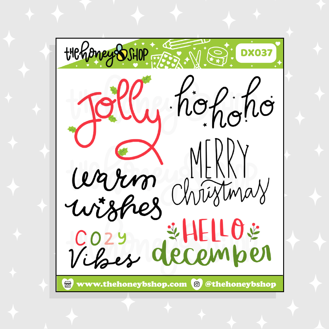 Christmas Lettering Deco V1 Doodle Sticker