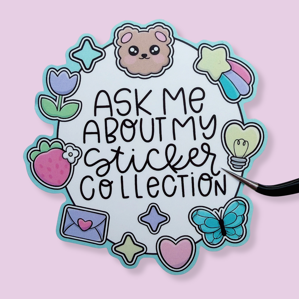Ask Me About My Sticker Collection Vinyl Sticker Die Cut