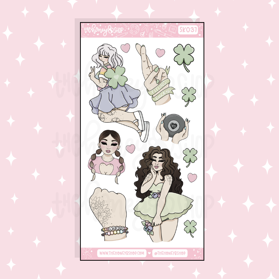 Pegatina Lucky Large Babe Deco Doodle | A la carta | ¡Elige tu tono de piel!