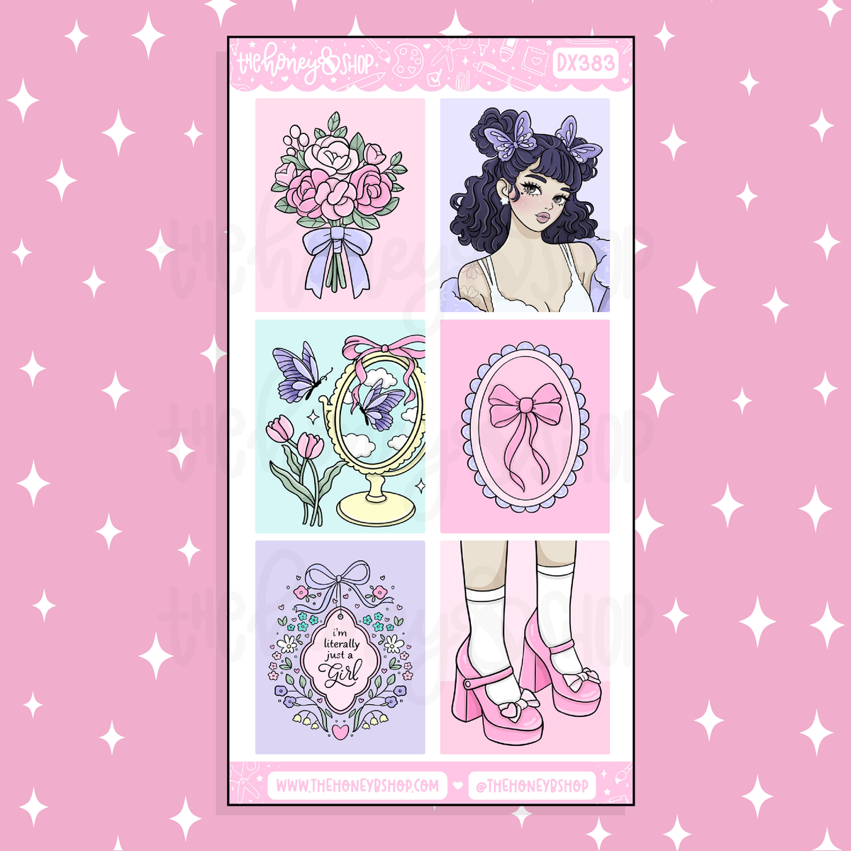 Girly Things Full Boxes Doodle Sticker | March Patreon | Choose your Skin Tone!