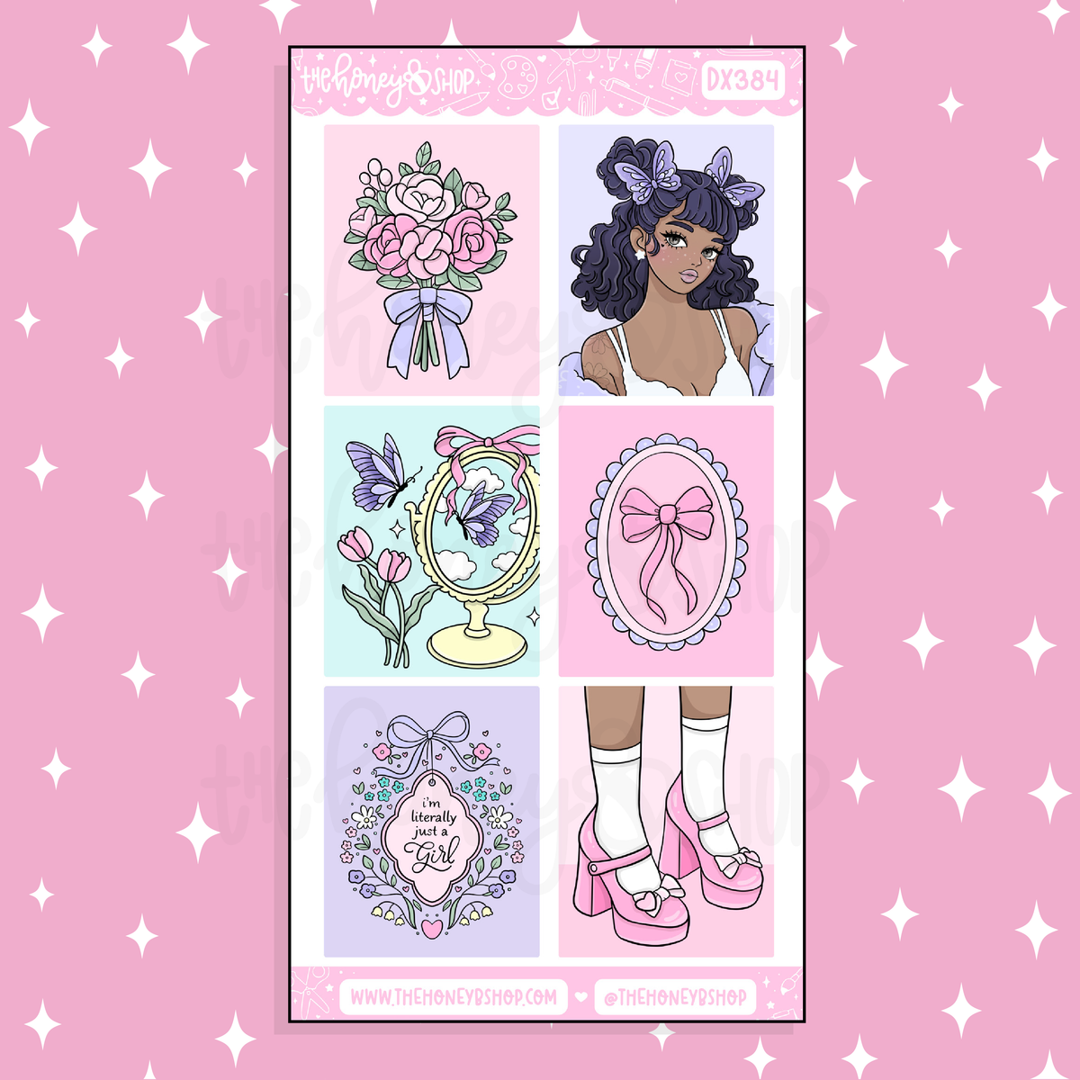 Girly Things Full Boxes Doodle Sticker | March Patreon | Choose your Skin Tone!