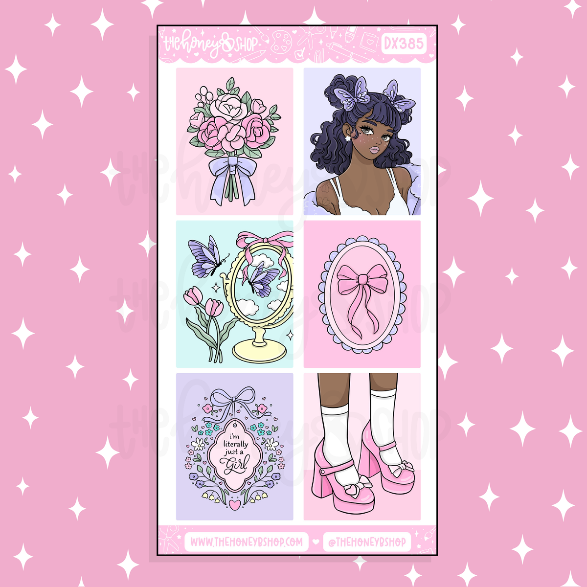 Girly Things Full Boxes Doodle Sticker | March Patreon | Choose your Skin Tone!