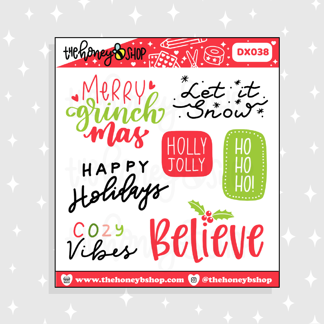 Christmas Lettering Deco V2 Doodle Sticker