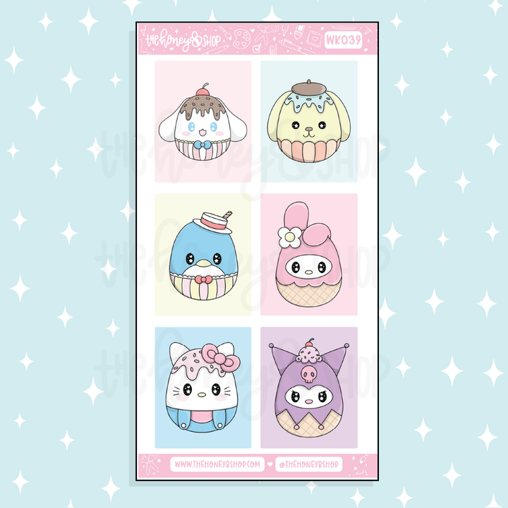 Sanrio Ice Cream Weekly Kit Doodle Sticker | Choose Your Sheets!