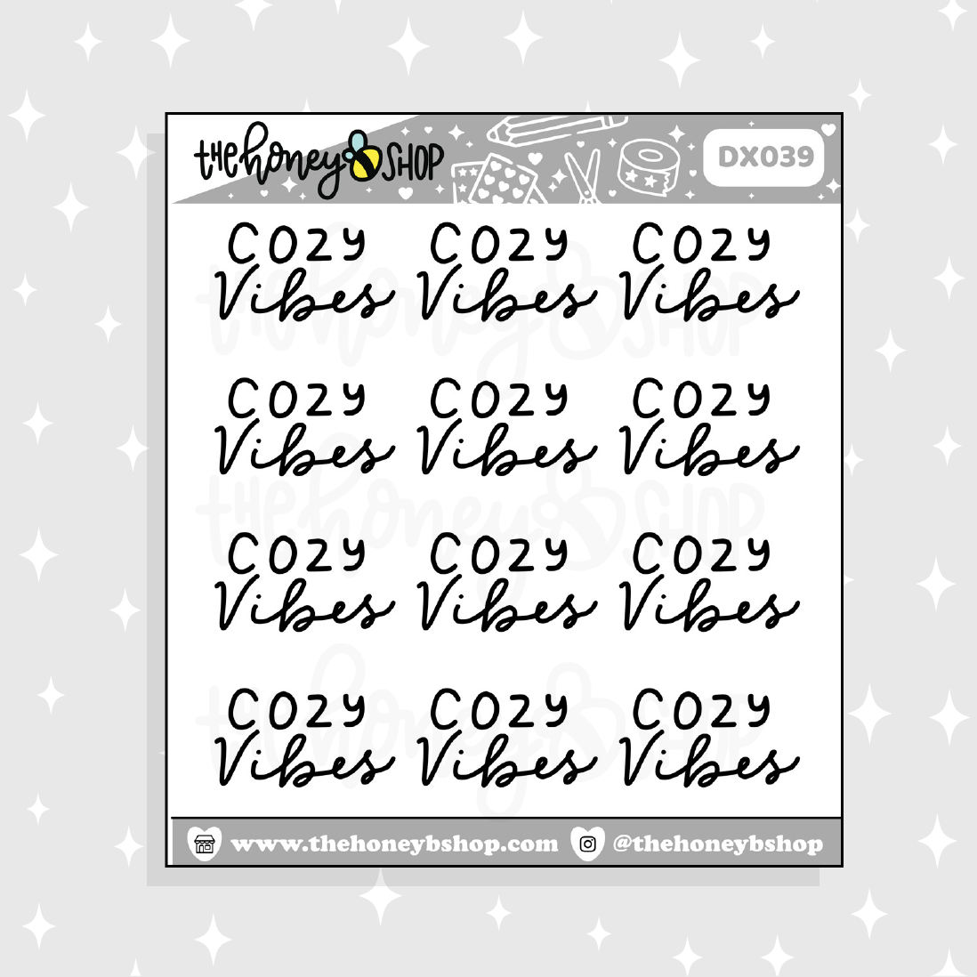 Cozy Vibes Doodle Sticker