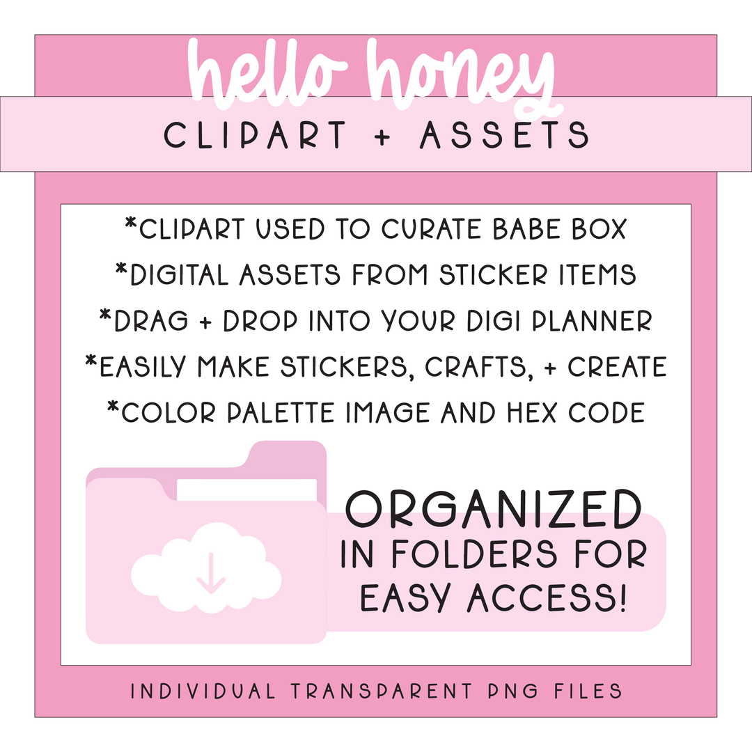 Hello Honey | Deluxe Digital Babe Box - Printable Stickers &amp; Clipart