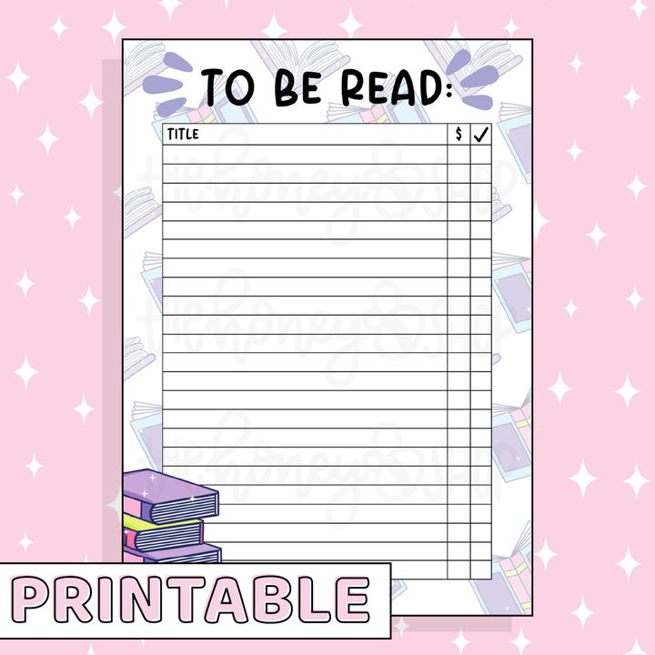 To Be Read Printable Bee-6 Full Page Sticker | B6 Planner | Printable Planner Stickers