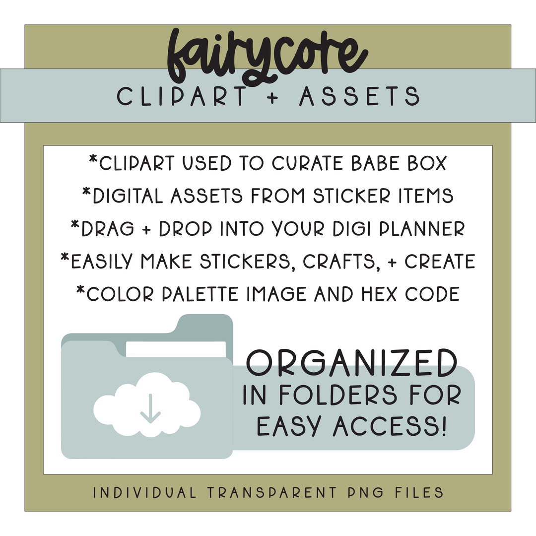 Fairycore | Deluxe Digital Babe Box - Printable Stickers &amp; Clipart