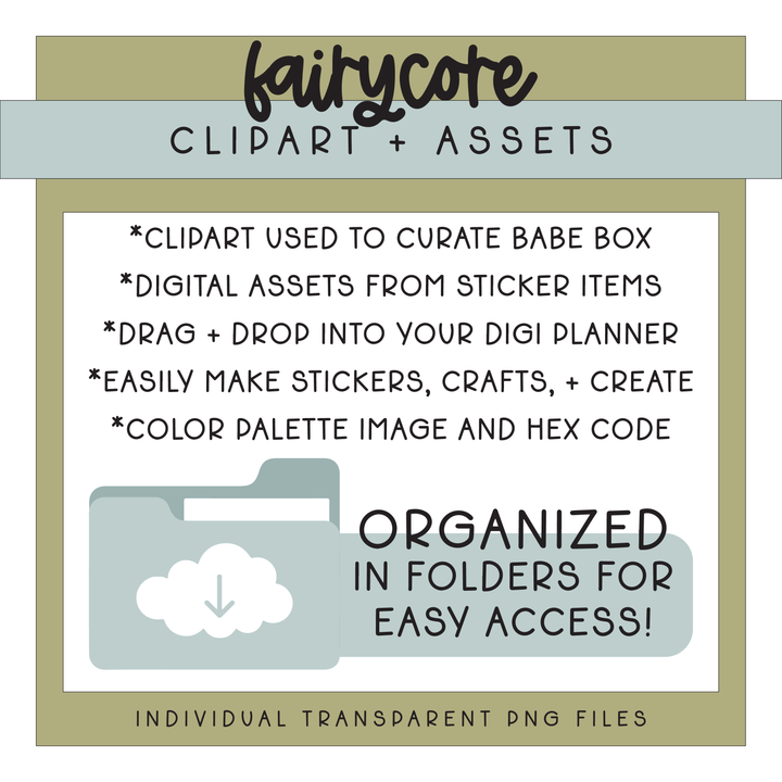 Fairycore | Deluxe Digital Babe Box - Printable Stickers &amp; Clipart